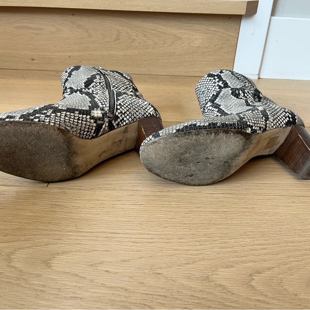 Python Snake-Embossed Leather Boots - Picture 6 of 8